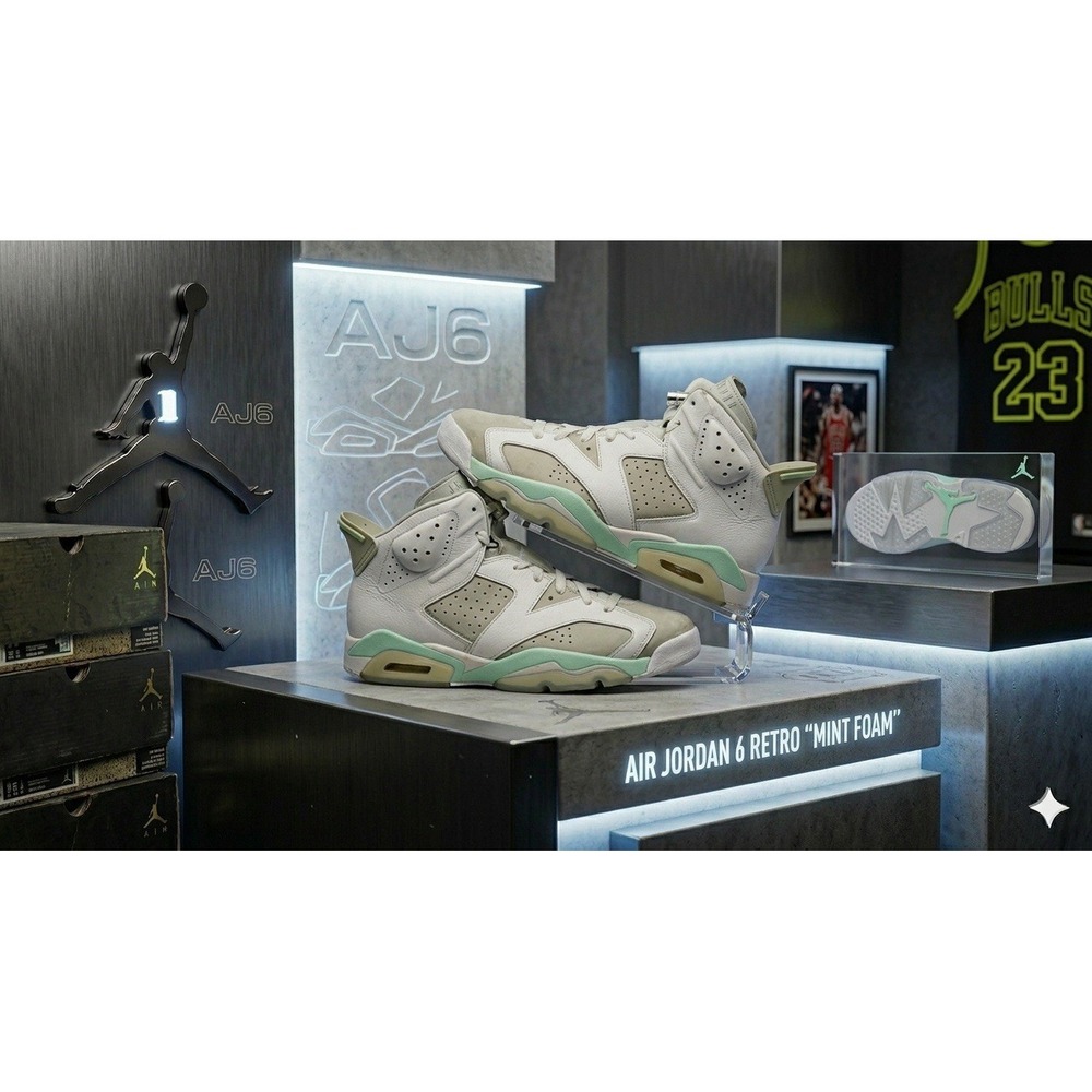 Jordan‎ Air Jordan 6 Retro Mint Foam DQ4914-103 Size 10.5W/9M Rare large size!